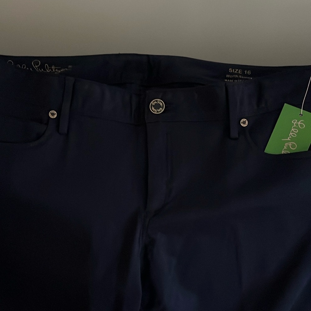 NWT Lilly Pulitzer Worth Skinny Jeans in Navy Size 16
